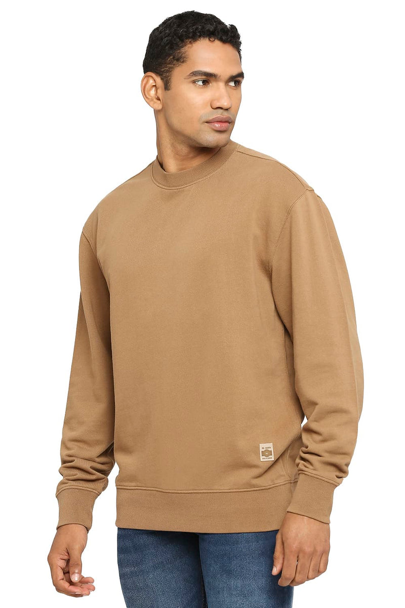 BASICS COMFORT FIT COTTON NON BRUSHED FLEECE PULLOVER SWEATSHIRT