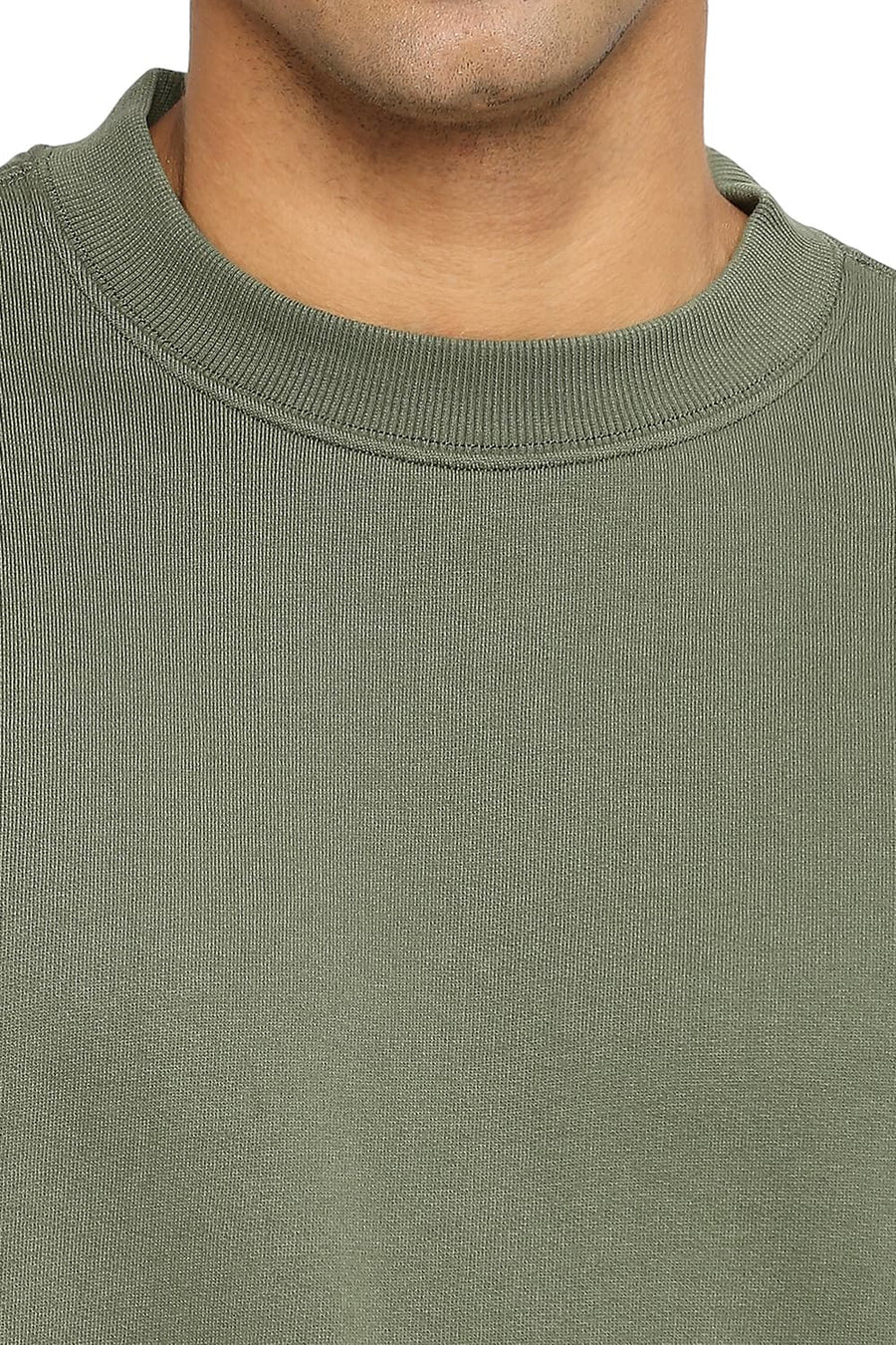 BASICS COMFORT FIT FOUR LEAF CLOVER COTTON NON BRUSHED FLEECE PULLOVER SWEATSHIRT