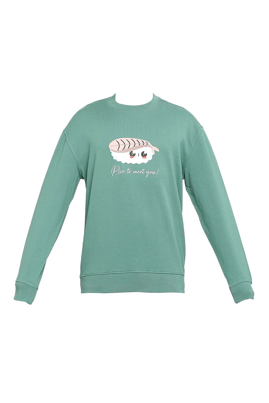 BASICS COMFORT FIT SMOKE PINE COTTON NON BRUSHED FLEECE PULLOVER SWEATSHIRT