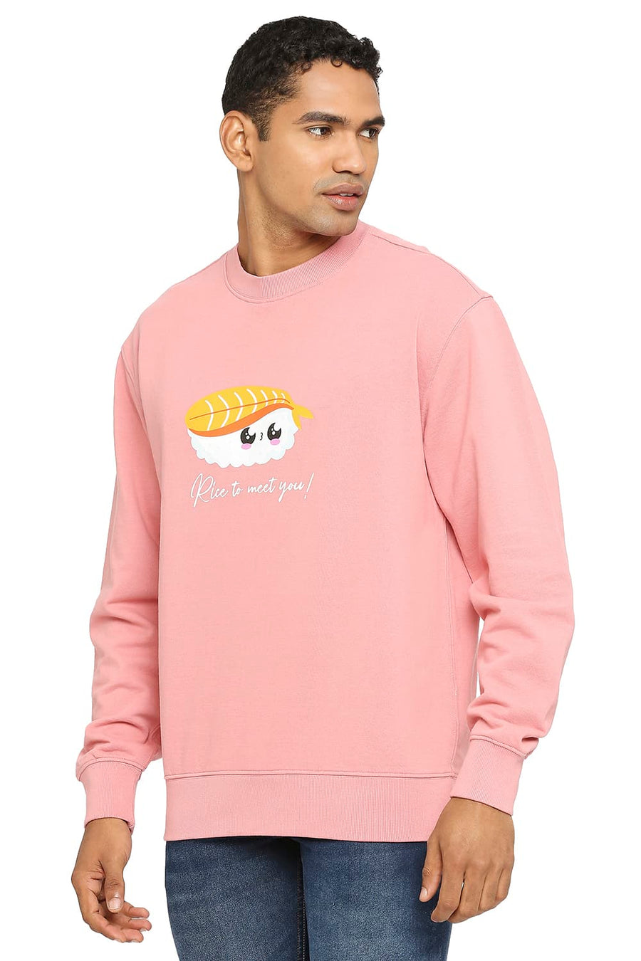BASICS COMFORT FIT BRANDIED APRICOT COTTON NON BRUSHED FLEECE PULLOVER SWEATSHIRT