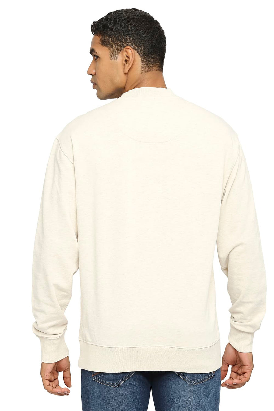 BASICS COMFORT FIT PAPYRUS COTTON NON BRUSHED FLEECE PULLOVER SWEATSHIRT