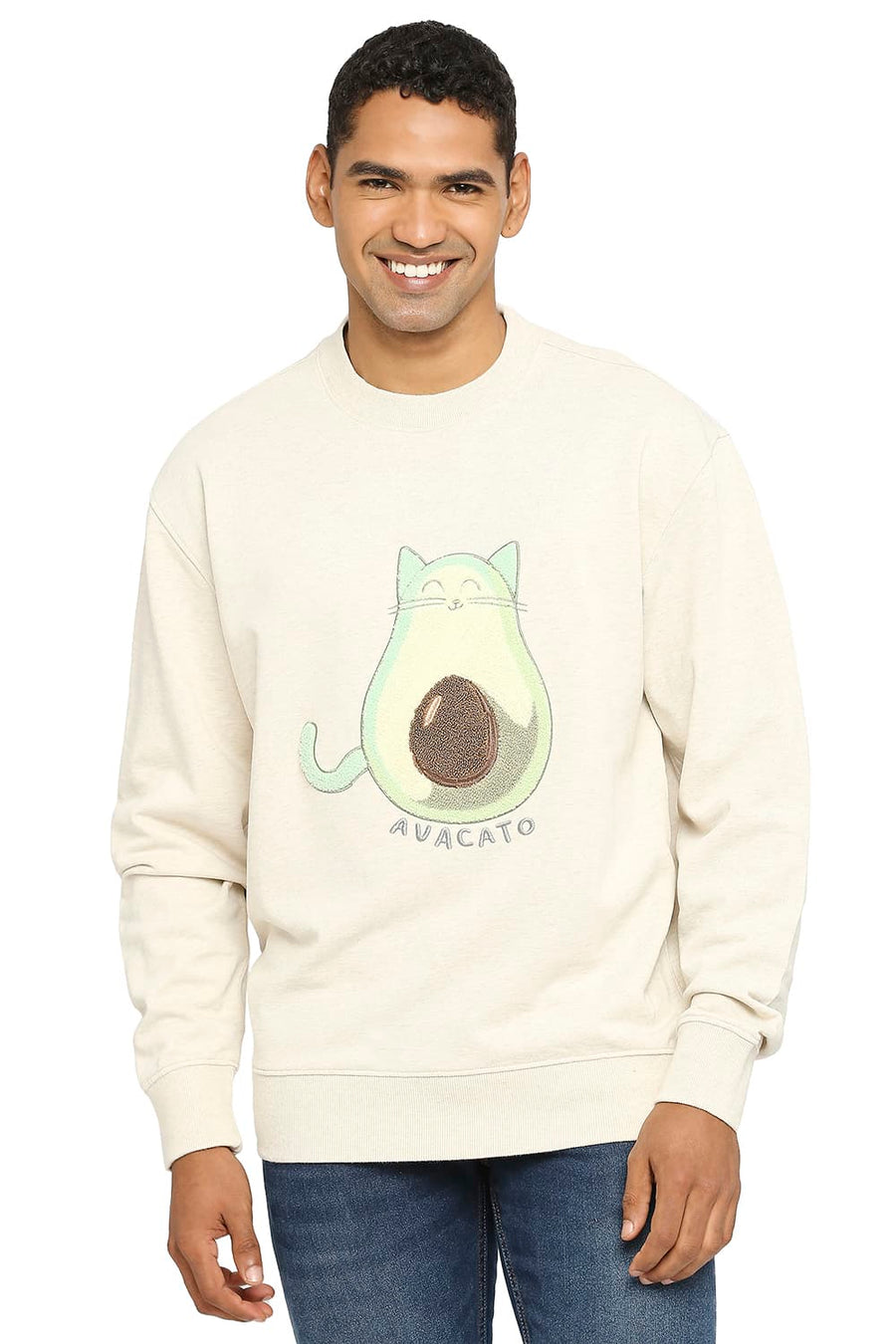 BASICS COMFORT FIT PAPYRUS COTTON NON BRUSHED FLEECE PULLOVER SWEATSHIRT