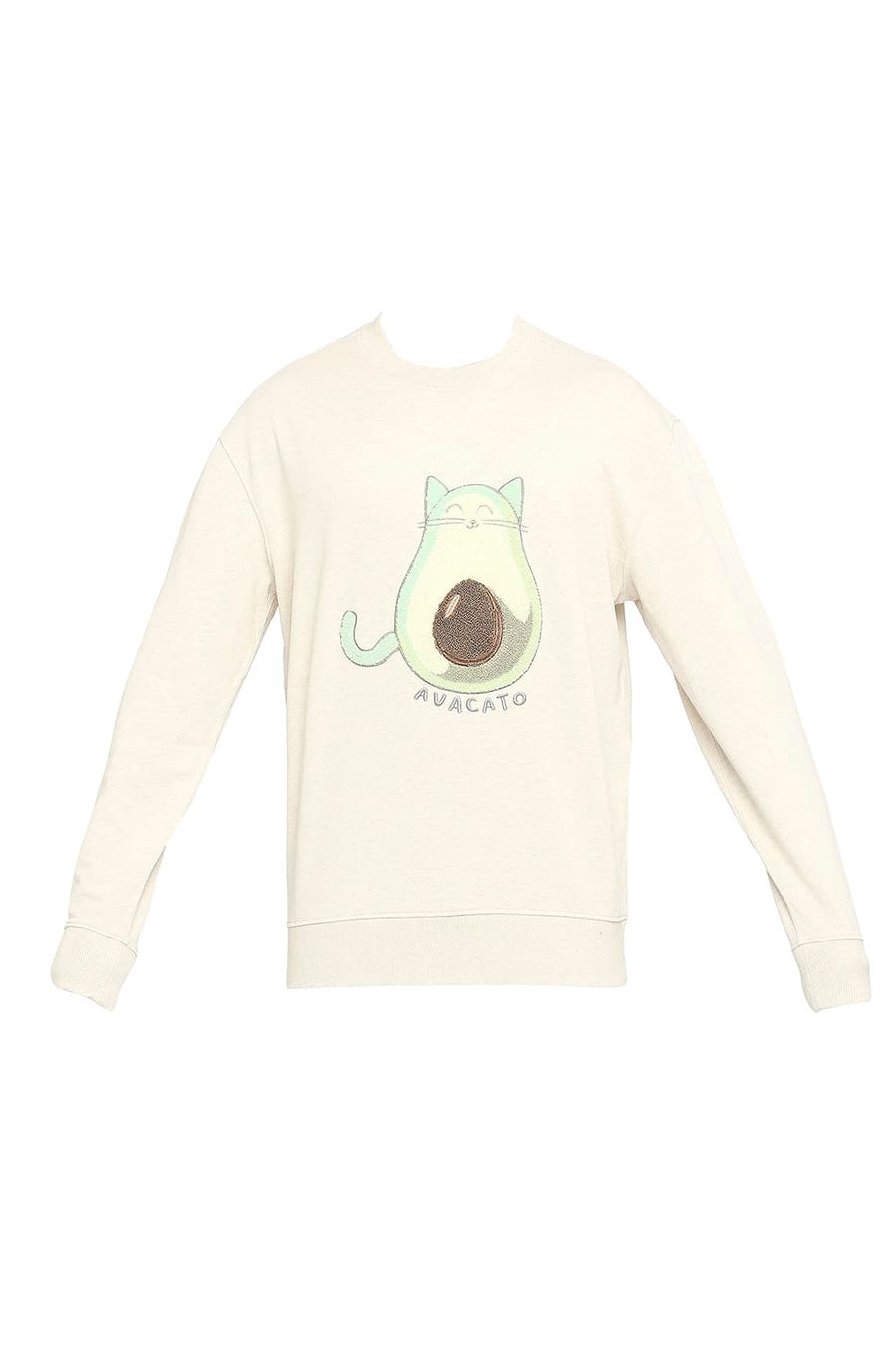 BASICS COMFORT FIT PAPYRUS COTTON NON BRUSHED FLEECE PULLOVER SWEATSHIRT
