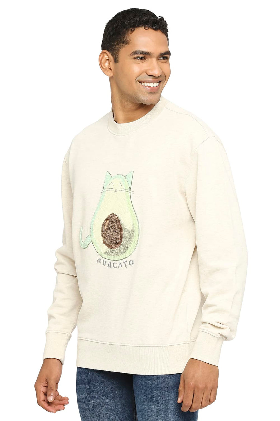 BASICS COMFORT FIT PAPYRUS COTTON NON BRUSHED FLEECE PULLOVER SWEATSHIRT
