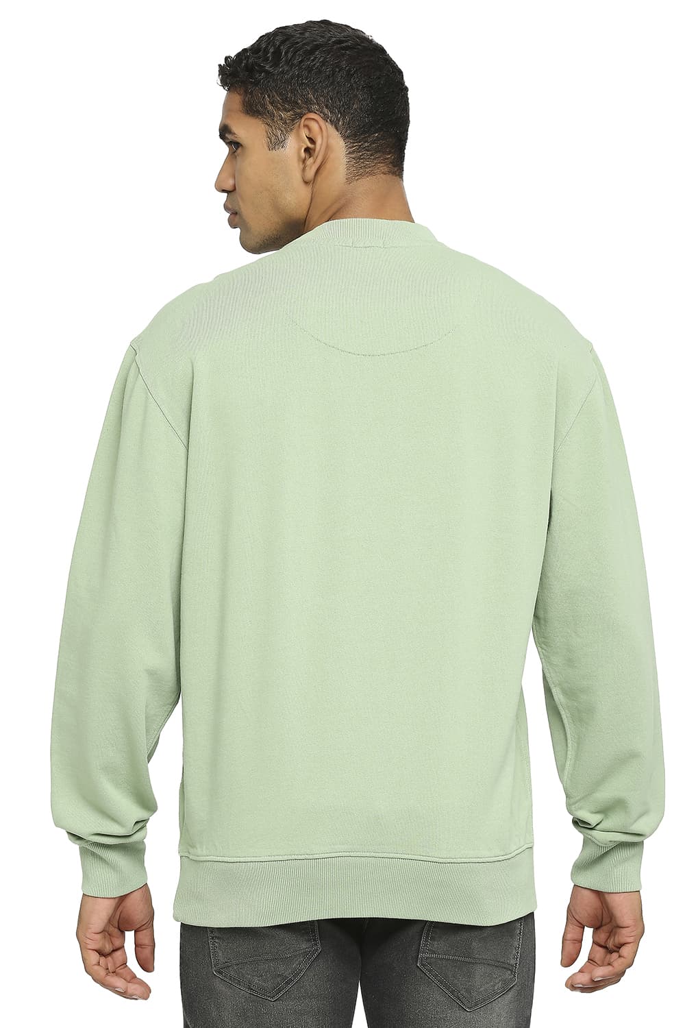 BASICS COMFORT FIT COTTON NON BRUSHED FLEECE PULLOVER SWEATSHIRT