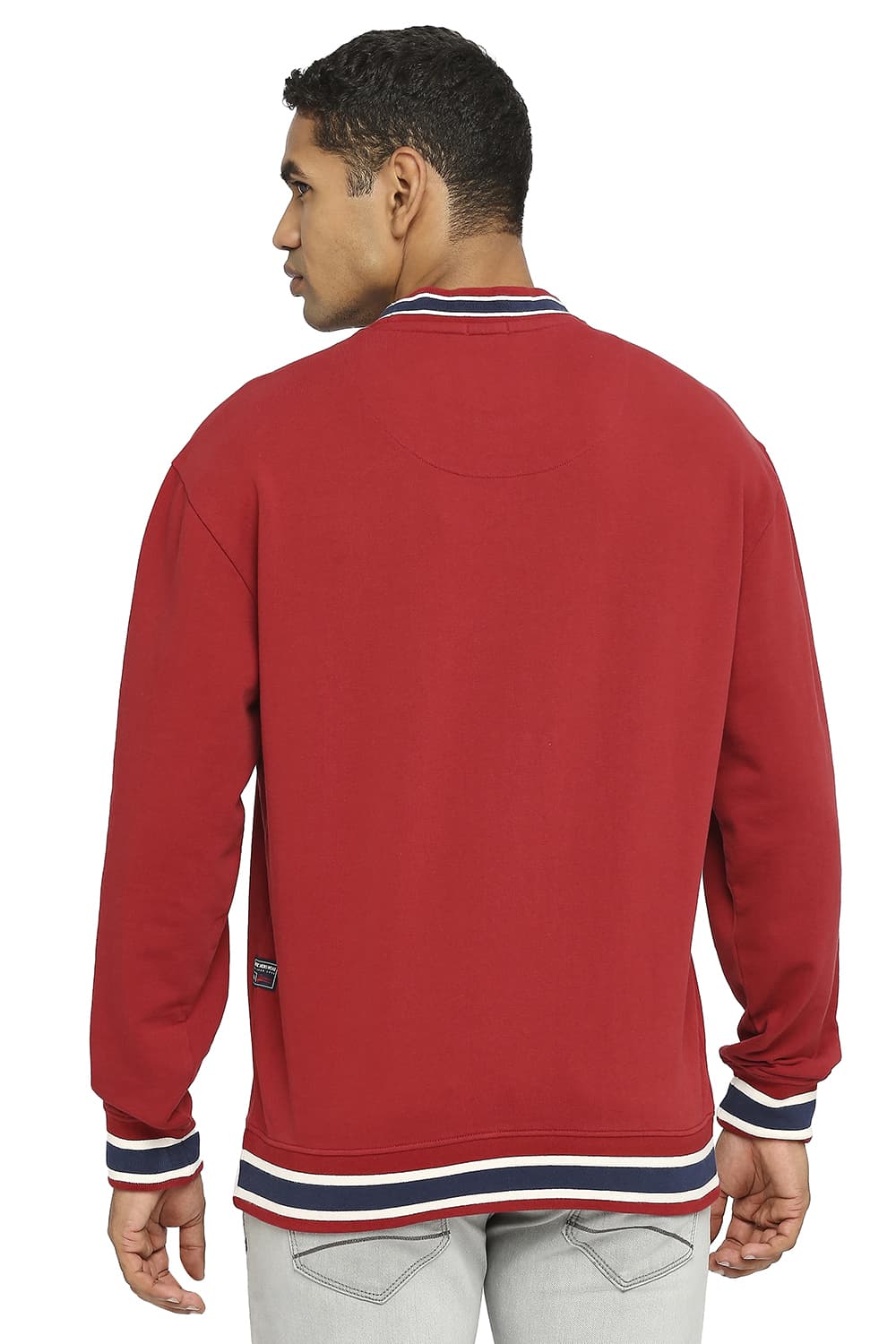 BASICS COMFORT FIT COTTON NON BRUSHED FLEECE PULLOVER SWEATSHIRT