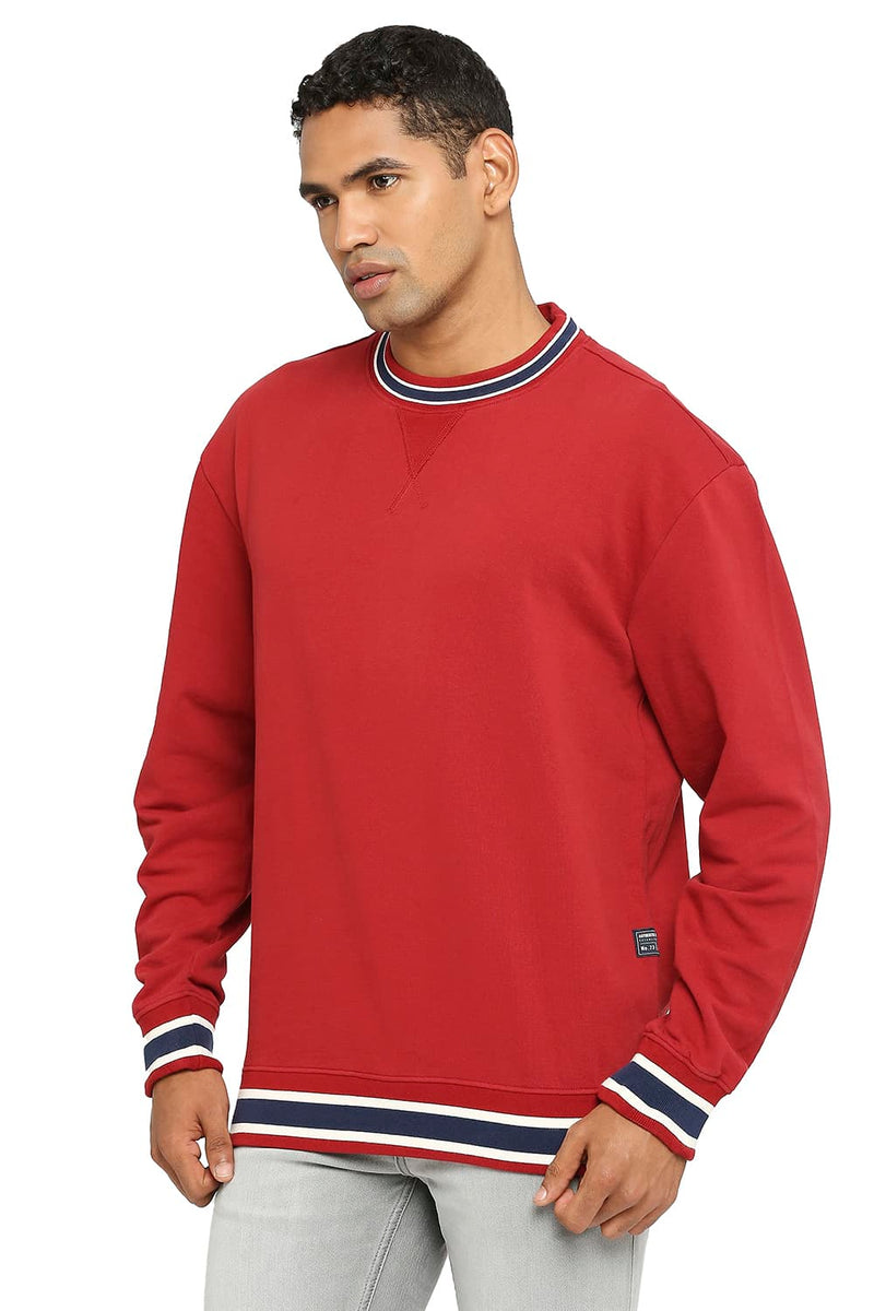 BASICS COMFORT FIT COTTON NON BRUSHED FLEECE PULLOVER SWEATSHIRT