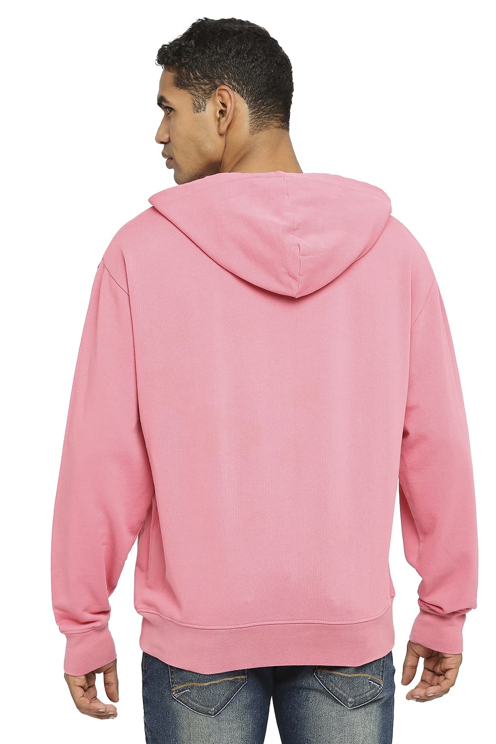 BASICS COMFORT FIT COTTON NON BRUSHED FLEECE HOOD PULLOVER SWEATSHIRT