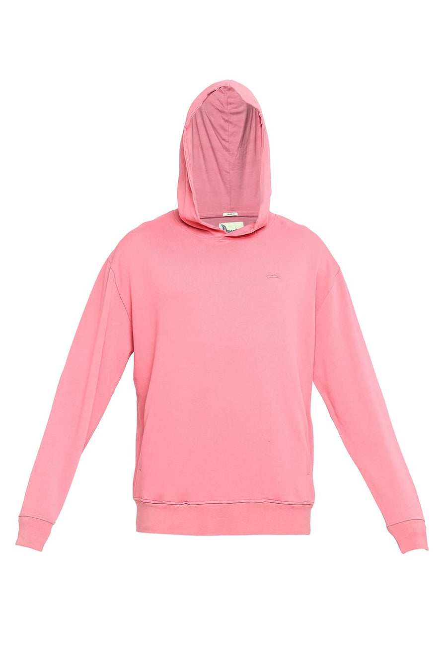 BASICS COMFORT FIT DESERT ROSE COTTON NON BRUSHED FLEECE HOOD PULLOVER SWEATSHIRT