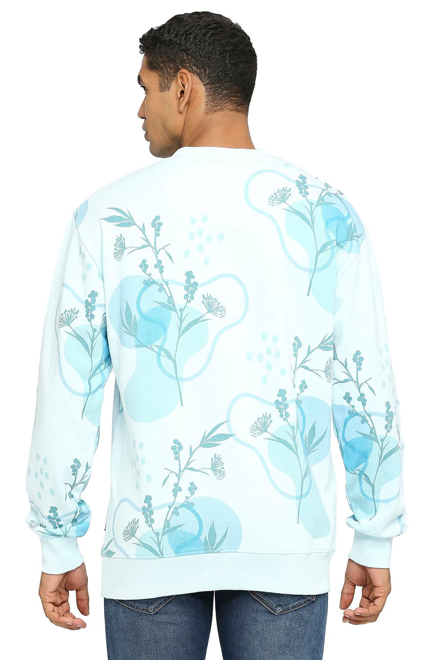 BASICS COMFORT FIT SALTWATER SLIDE COTTON NON BRUSHED FLEECE PRINTED PULLOVER SWEATSHIRT