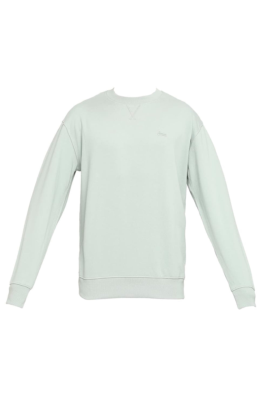 BASICS COMFORT FIT PURITAN GREY COTTON NON BRUSHED FLEECE PULLOVER SWEATSHIRT