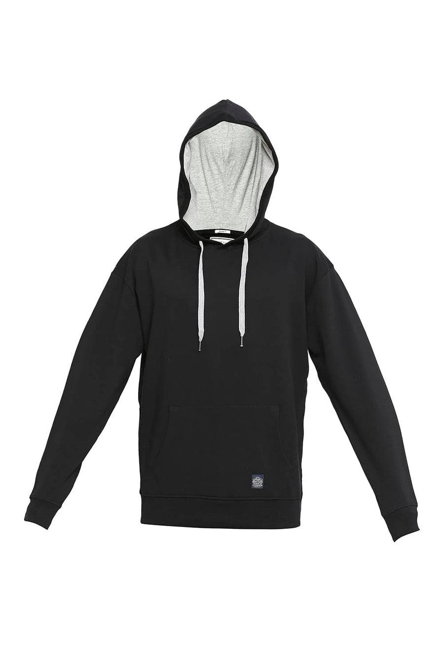BASICS COMFORT FIT BLACK BEAUTY COTTON NON BRUSHED FLEECE HOOD PULLOVER SWEATSHIRT