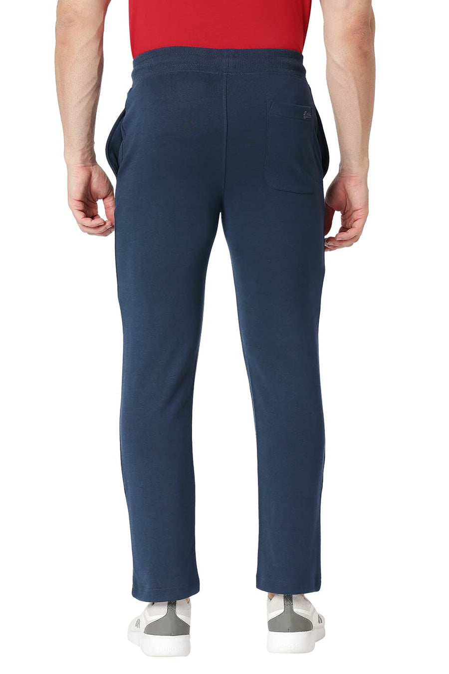 BASICS SLIM FIT DRESS BLUE COTTON POLYESTER TRACK PANT