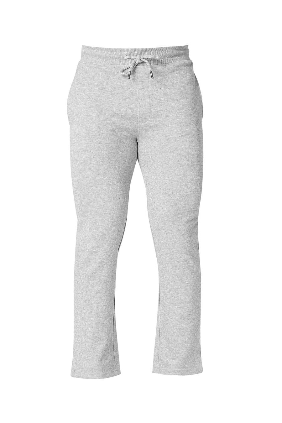 BASICS SLIM FIT GREY MELANGE COTTON POLYESTER TRACK PANT
