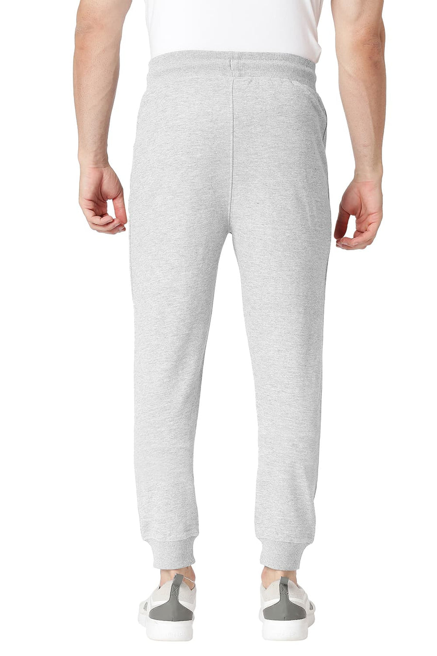 BASICS JOGGER FIT GREY MELANGE COTTON POLYESTER TRACK PANT