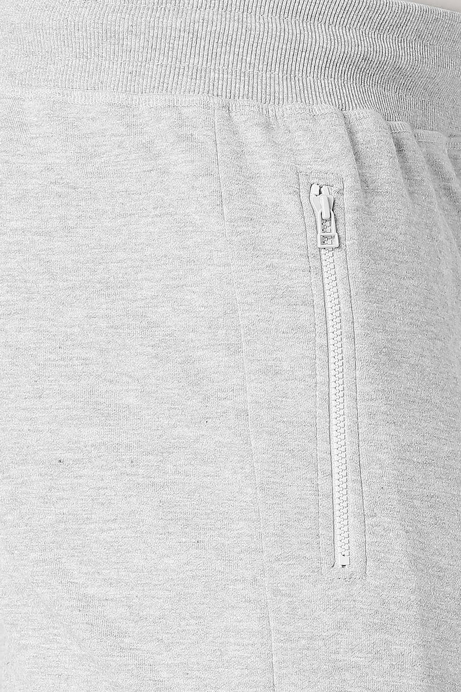 BASICS JOGGER FIT GREY MELANGE COTTON POLYESTER TRACK PANT