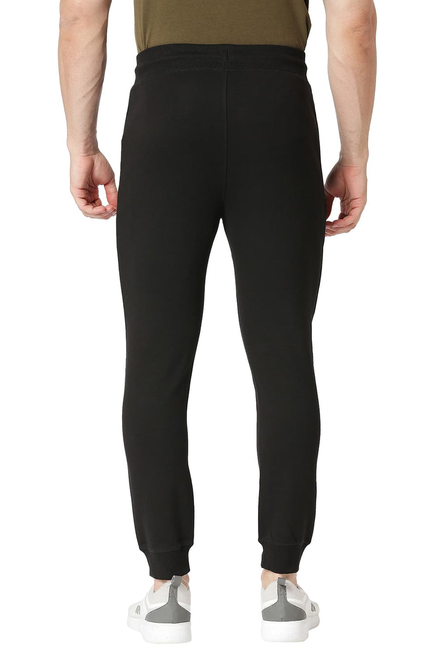 BASICS JOGGER FIT JET BLACK COTTON POLYESTER TRACK PANT