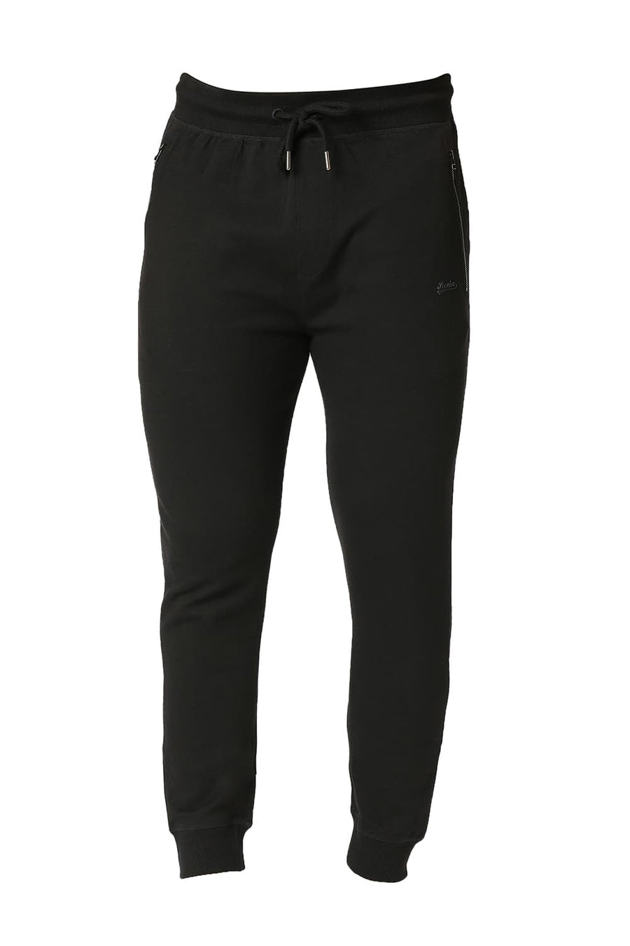 BASICS JOGGER FIT JET BLACK COTTON POLYESTER TRACK PANT