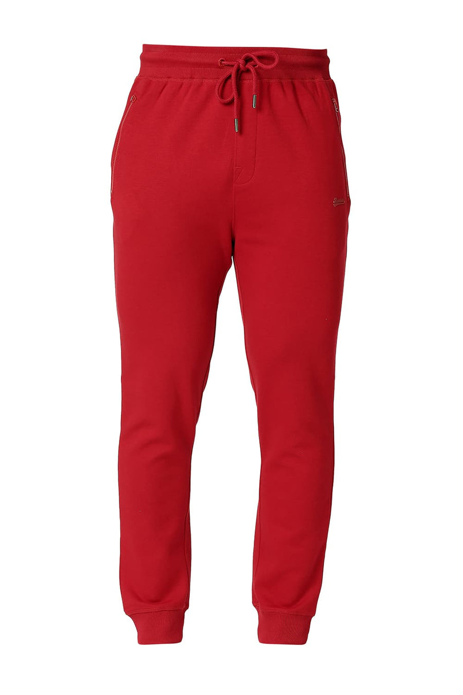 BASICS JOGGER FIT RECING RED COTTON POLYESTER TRACK PANT