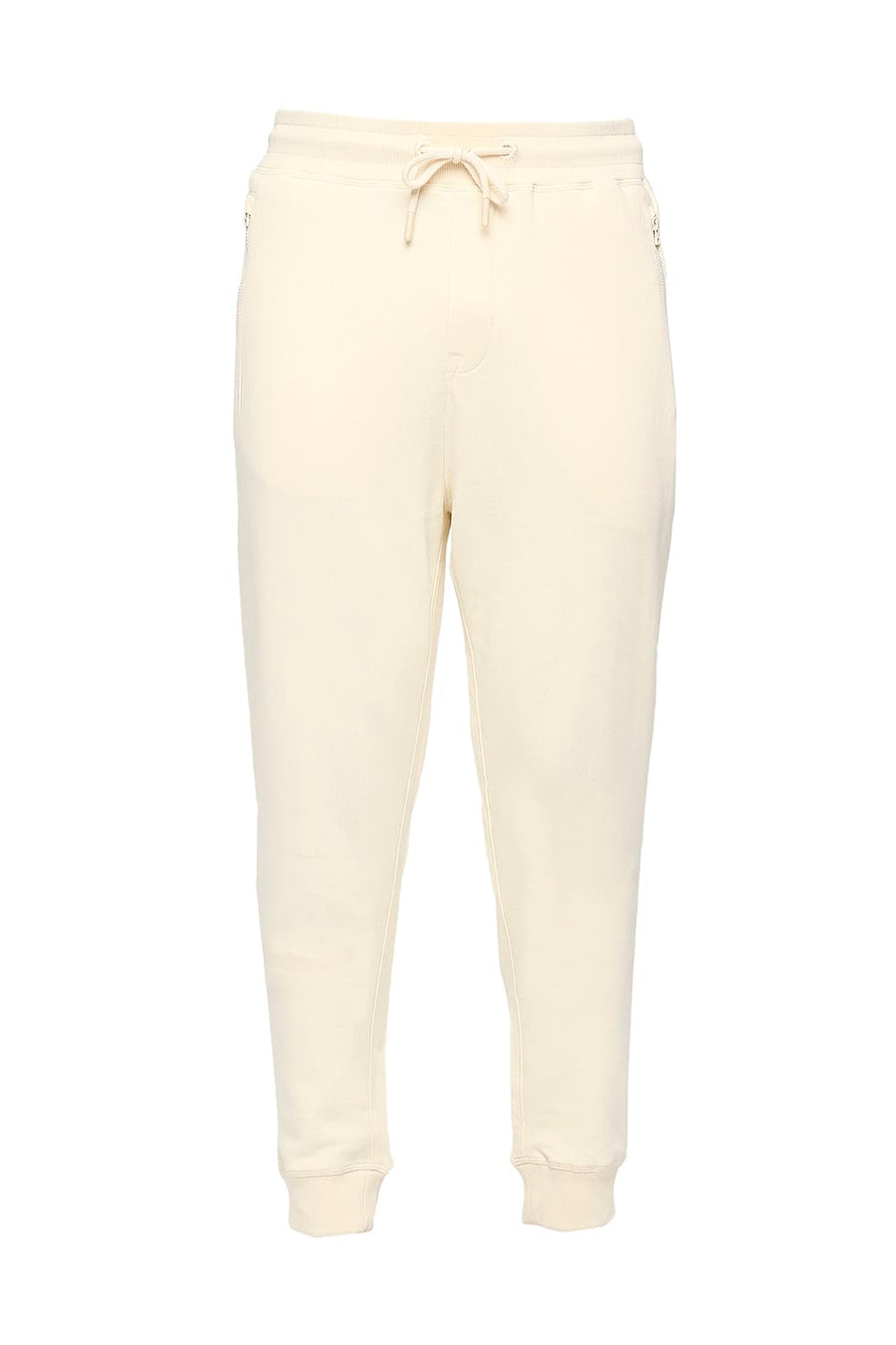 BASICS JOGGER FIT PEARLED IVORY COTTON TRACK PANT