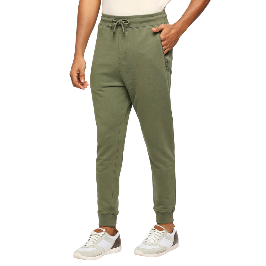 BASICS JOGGER FIT FOUR LEAF CLOVER COTTON TRACK PANT