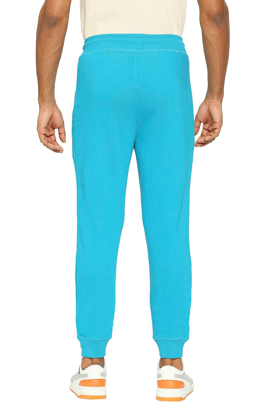 BASICS JOGGER FIT ENAMEL BLUE COTTON TRACK PANT