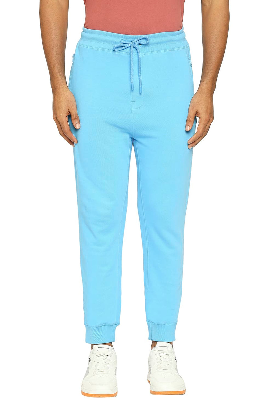 BASICS JOGGER FIT LICHEN BLUE COTTON TRACK PANT