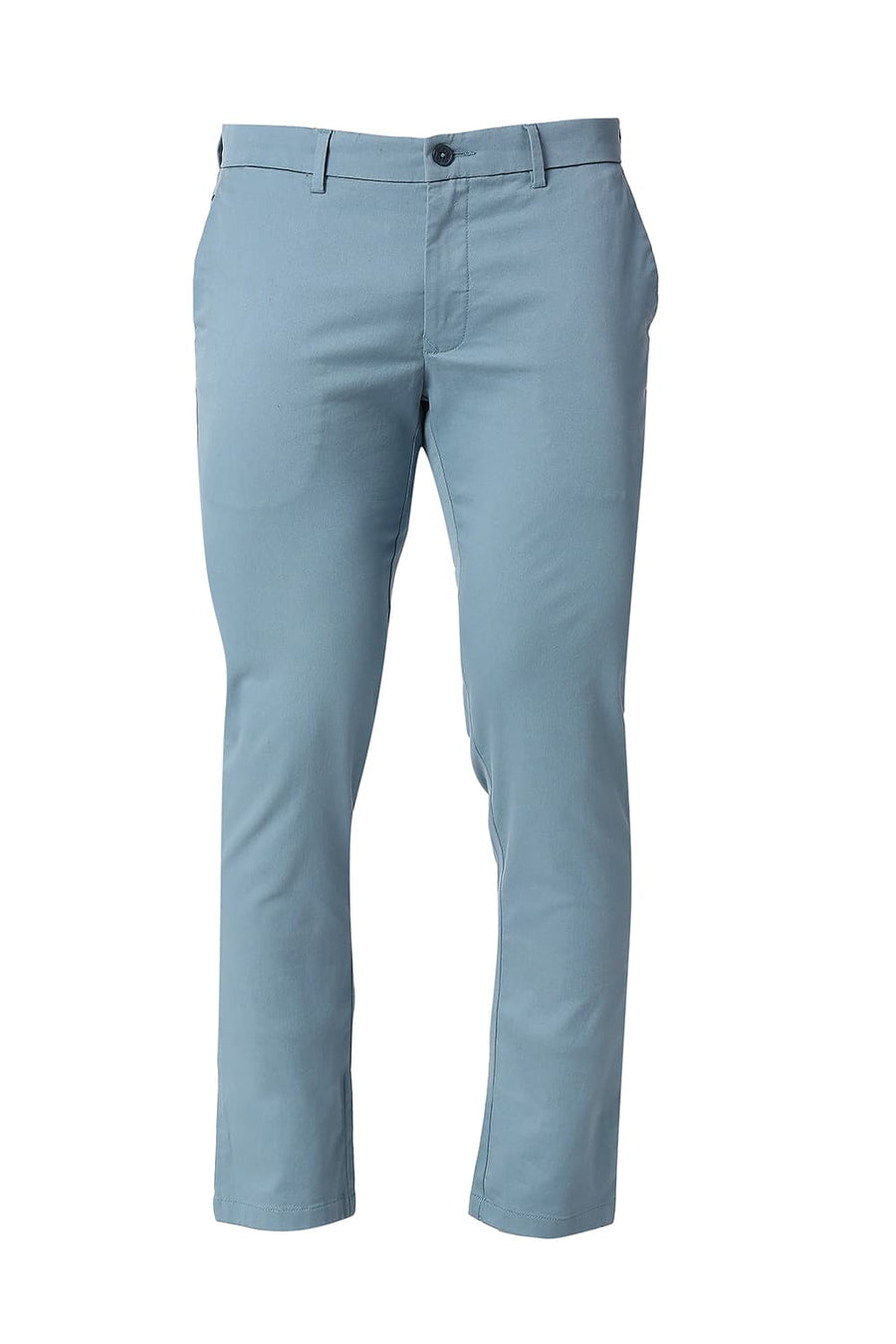 BASICS TAPERED FIT ADRIATIC BLUE COTTON STRETCH TROUSERS