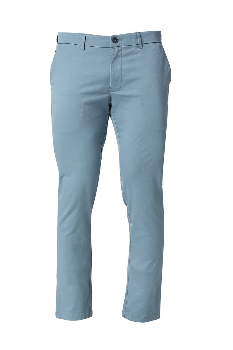 BASICS TAPERED FIT COTTON STRETCH TROUSERS