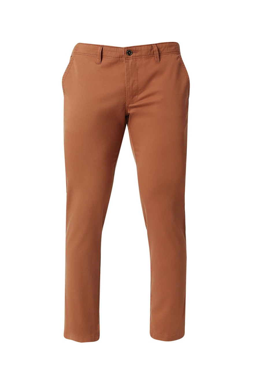 BASICS TAPERED FIT SIERRA BRICK COTTON STRETCH TROUSERS