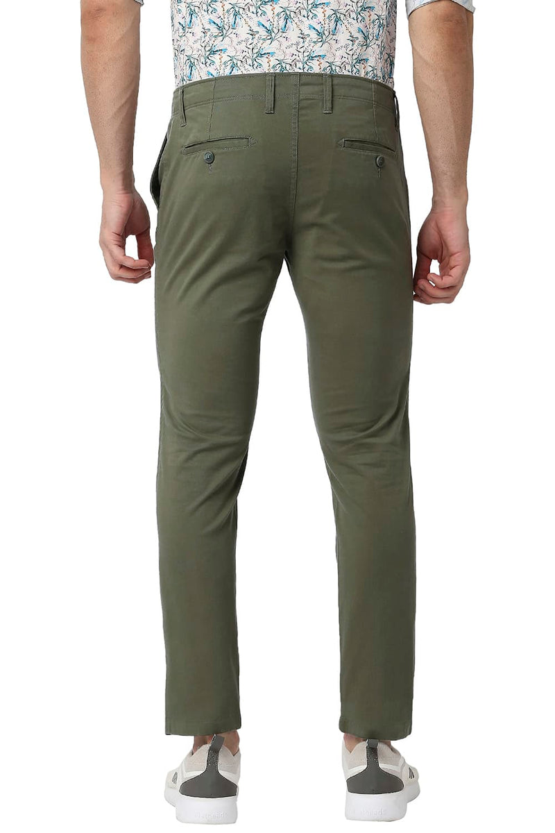 BASICS TAPERED FIT COTTON STRETCH TROUSERS