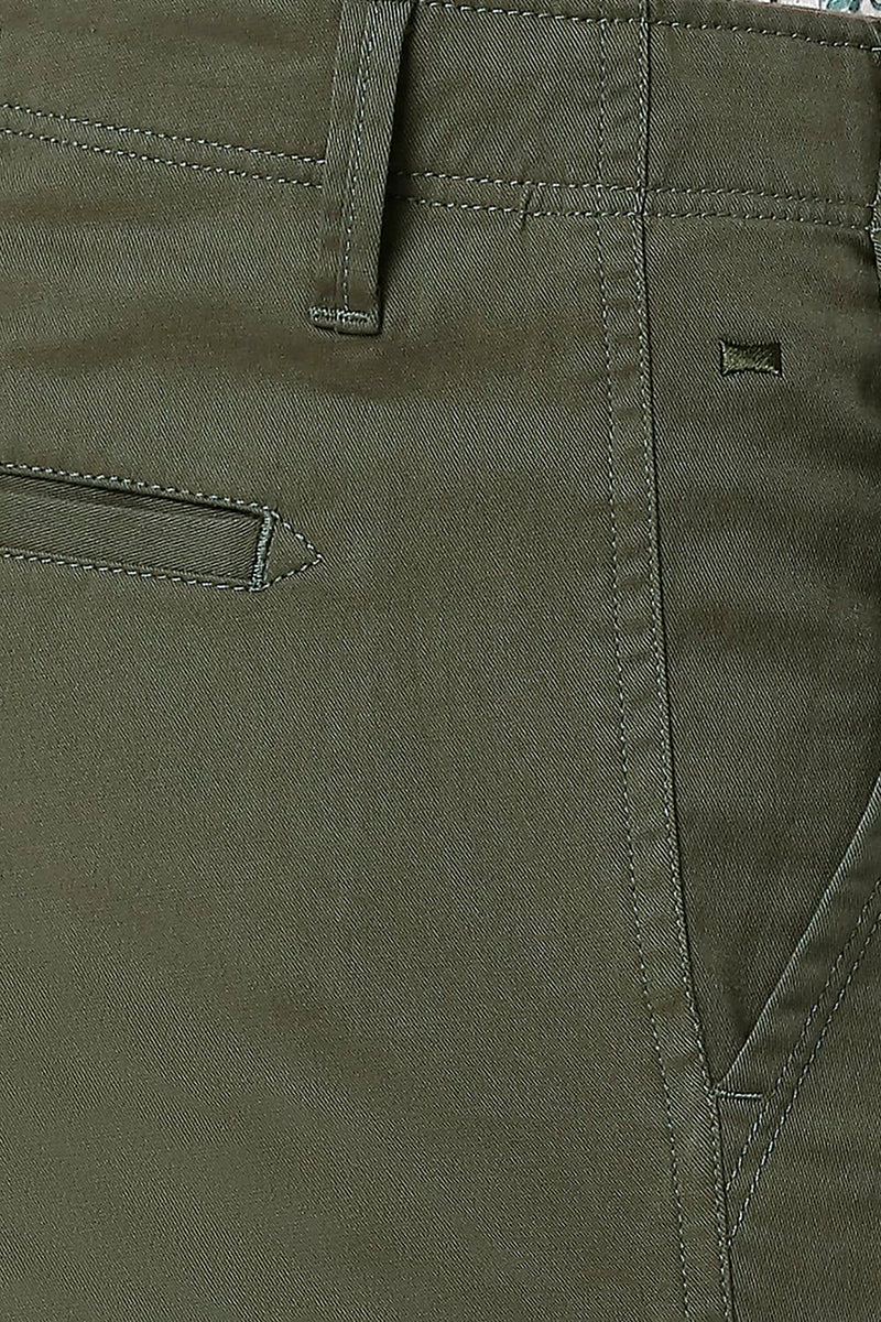 BASICS TAPERED FIT COTTON STRETCH TROUSERS