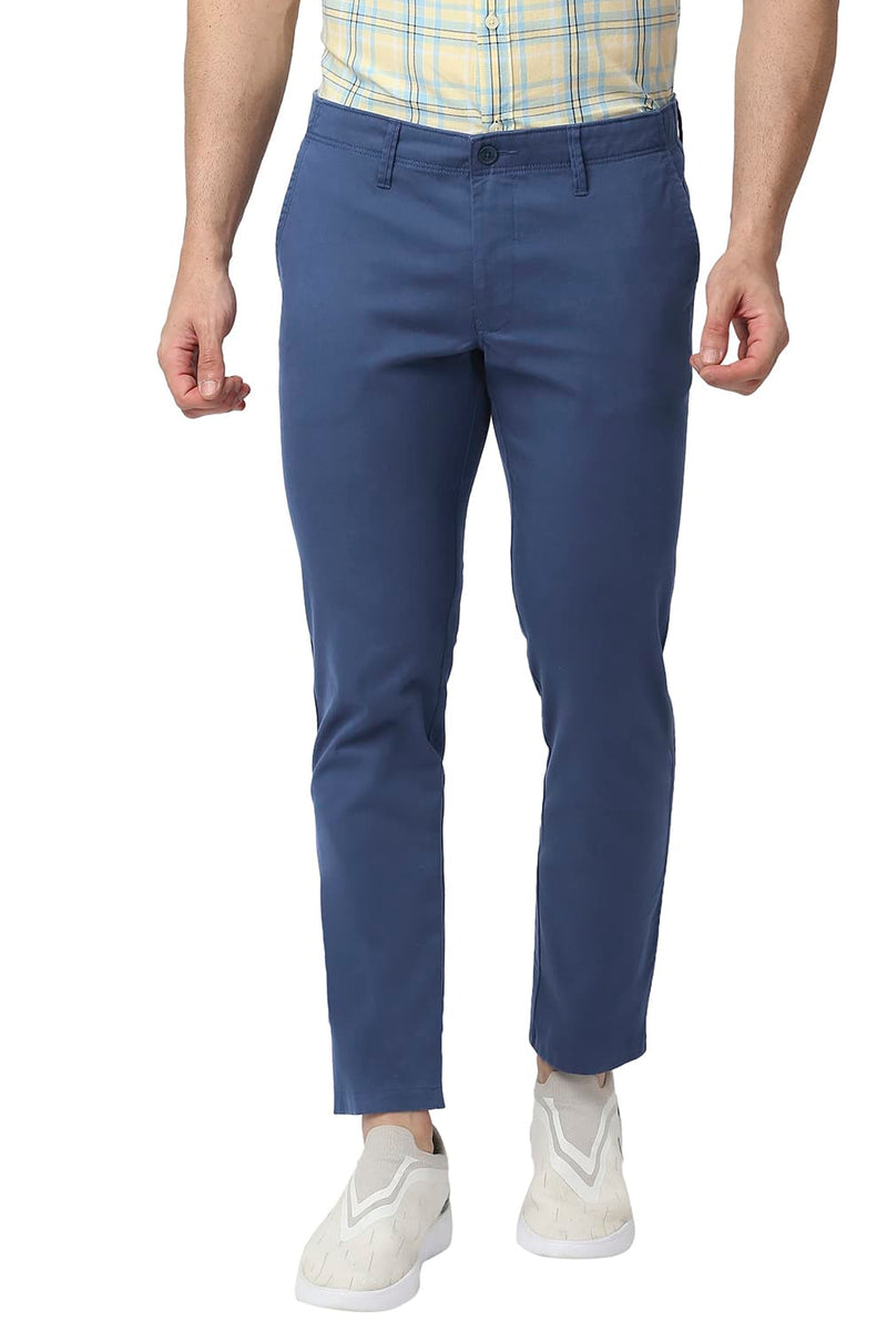 BASICS TAPERED FIT COTTON STRETCH TROUSERS