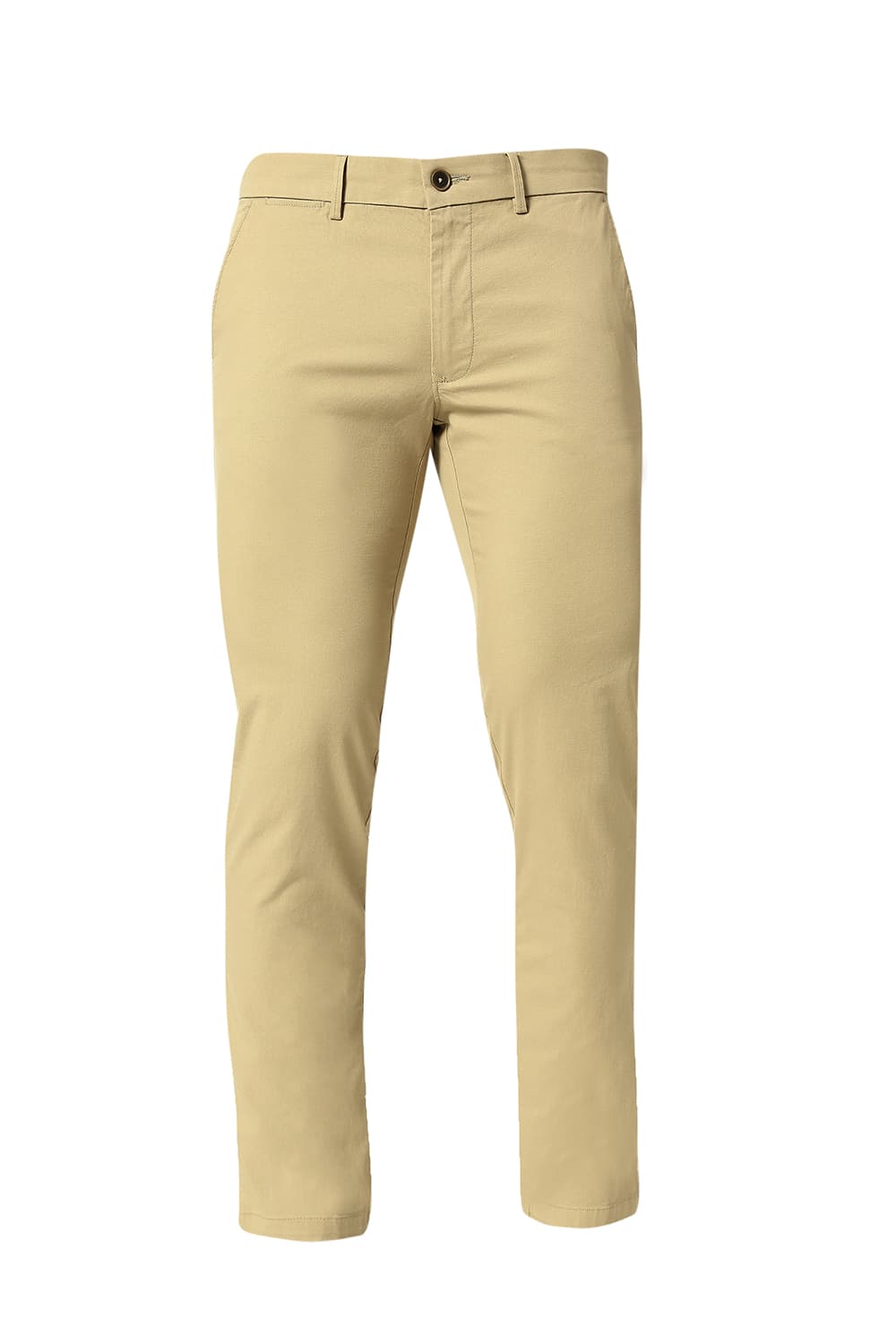 BASICS TAPERED FIT COTTON STRETCH TROUSERS