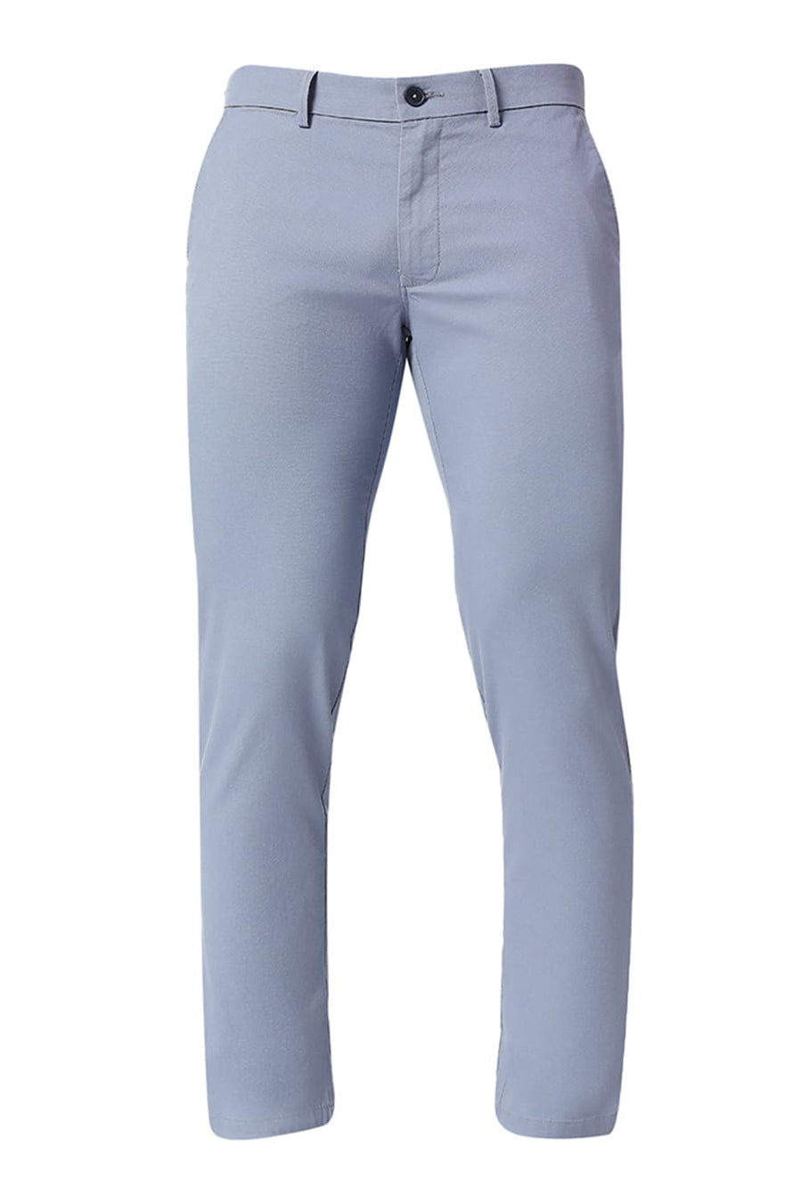BASICS TAPERED FIT FLINTSTONE BLUE COTTON STRETCH TROUSERS
