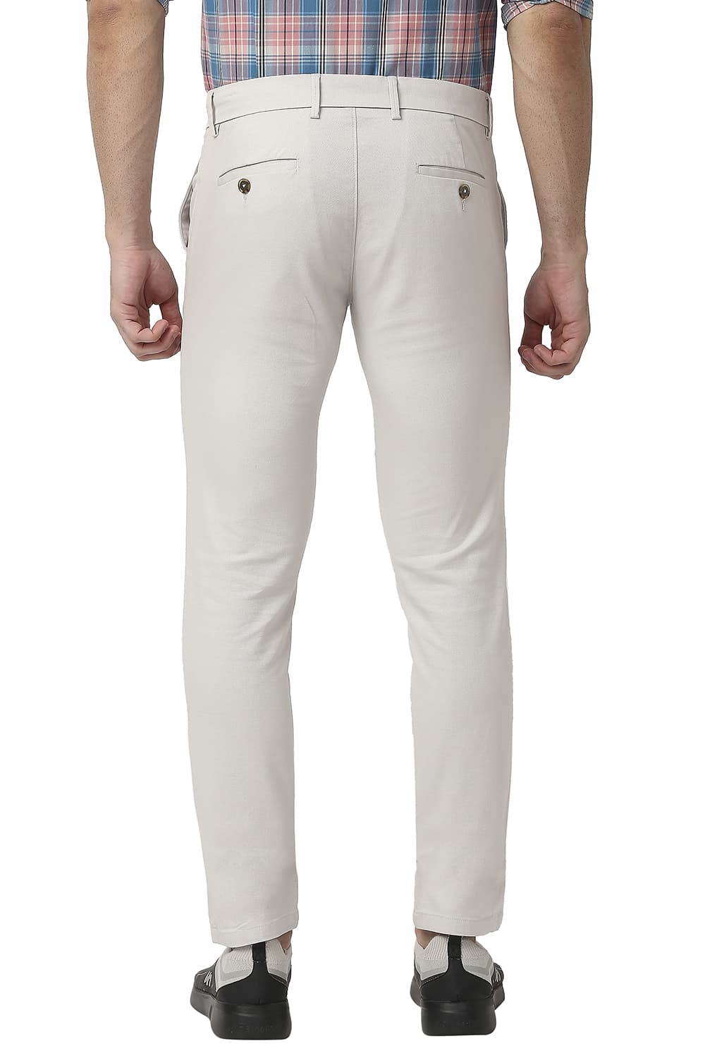 BASICS TAPERED FIT COTTON STRETCH TROUSERS