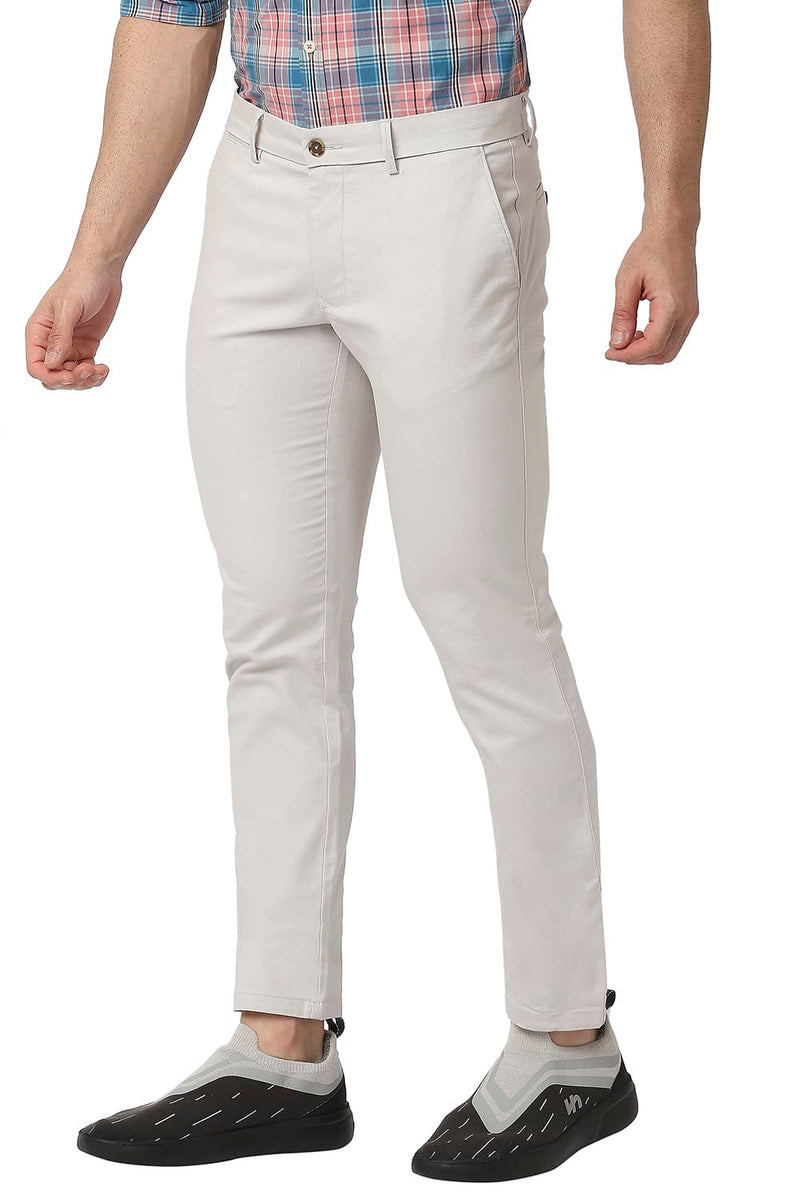 BASICS TAPERED FIT COTTON STRETCH TROUSERS