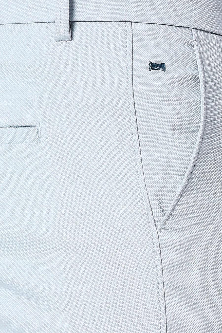 BASICS TAPERED FIT SKYWRITING BLUE COTTON STRETCH TROUSERS