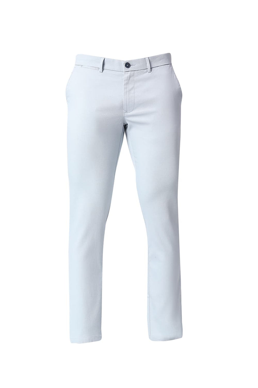 BASICS TAPERED FIT SKYWRITING BLUE COTTON STRETCH TROUSERS
