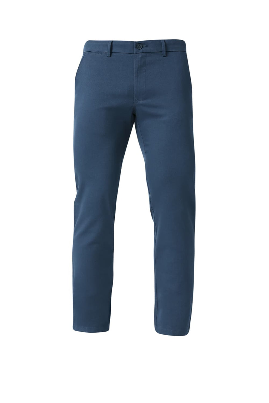 BASICS TAPERED FIT MAJOLICA BLUE COTTON STRETCH TROUSERS