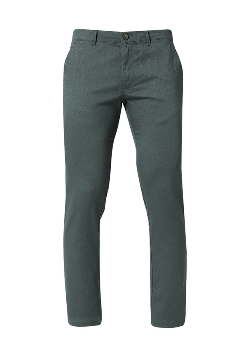 BASICS TAPERED FIT COTTON STRETCH TROUSERS