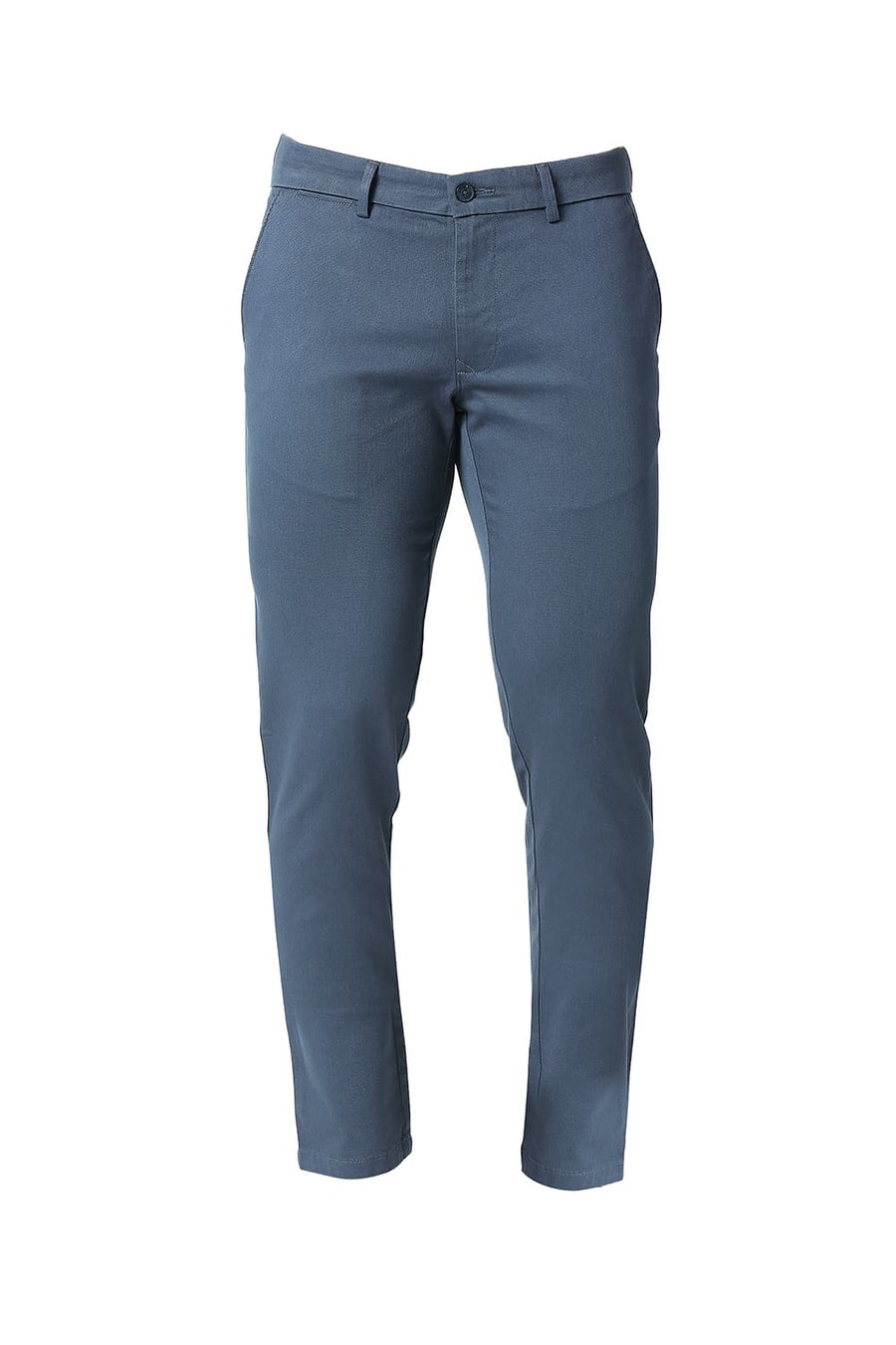 BASICS TAPERED FIT BLUEFIN BLUE COTTON STRETCH TROUSERS