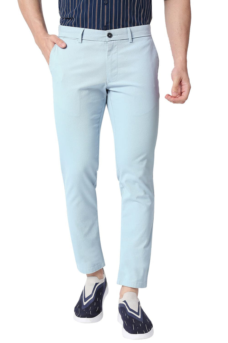 BASICS TAPERED FIT COTTON STRETCH TROUSERS