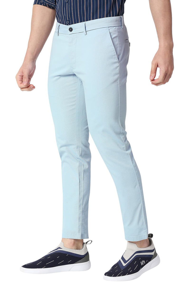 BASICS TAPERED FIT COTTON STRETCH TROUSERS