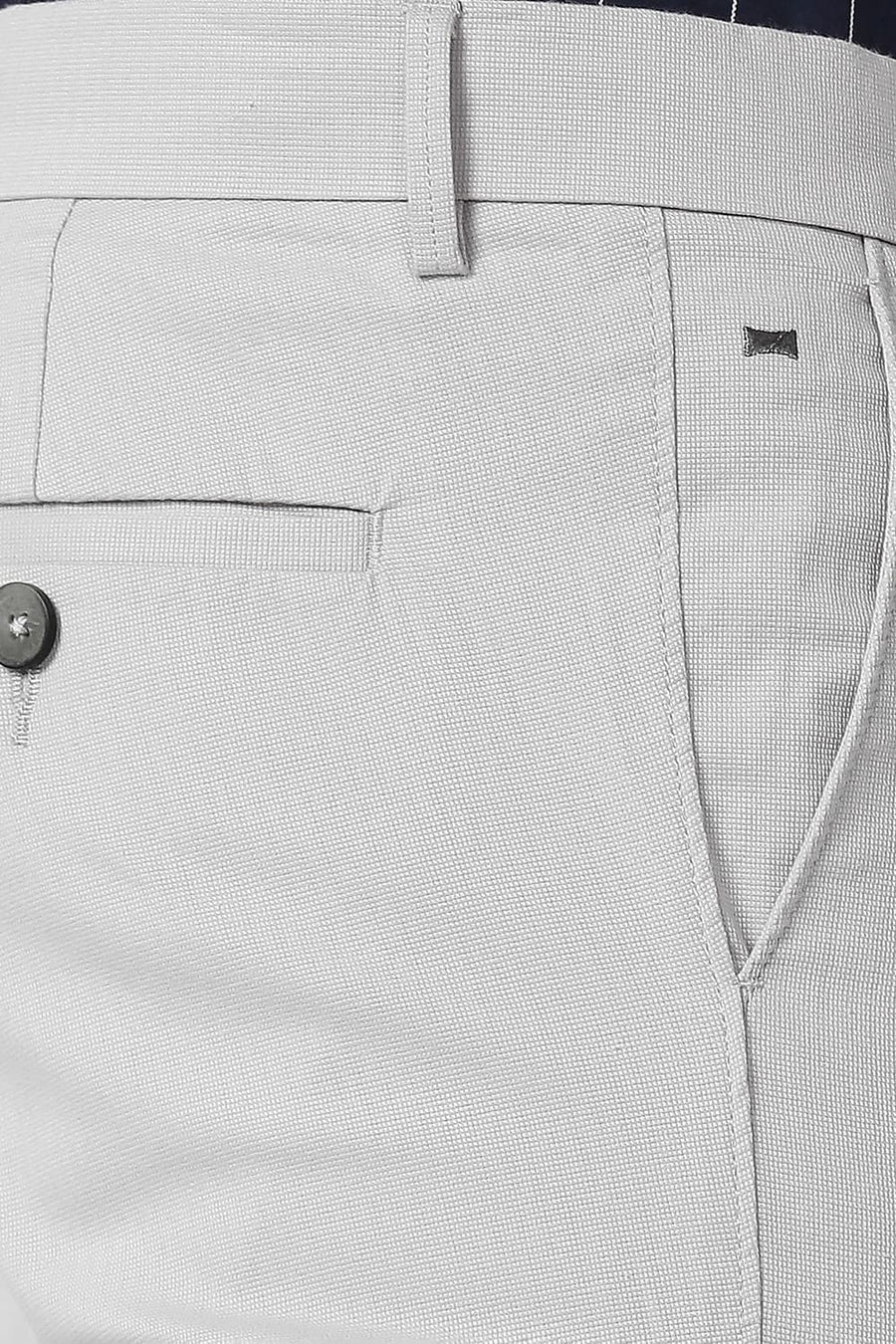 BASICS TAPERED FIT ANTARCTICA GREY COTTON STRETCH TROUSERS
