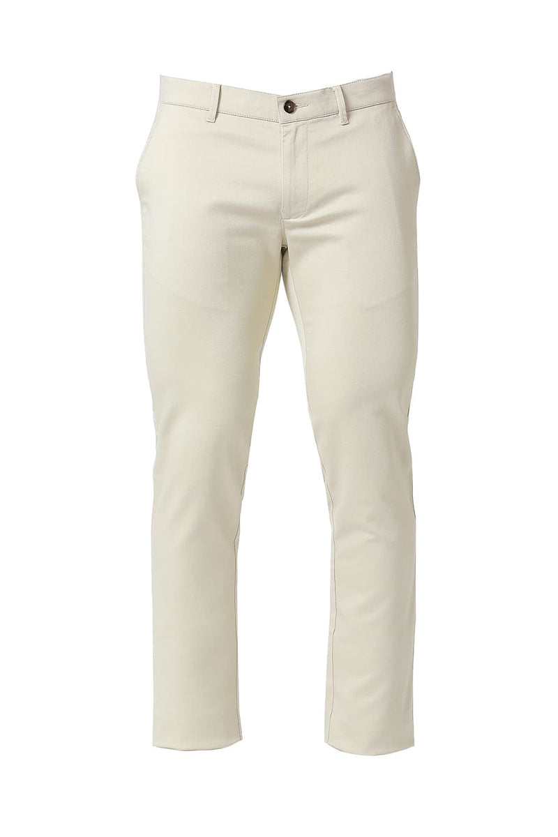 BASICS TAPERED FIT COTTON STRETCH TROUSERS