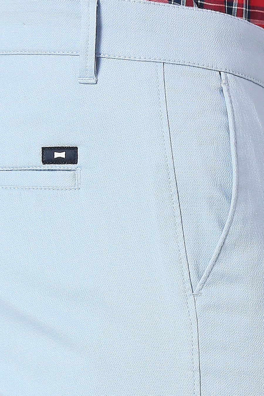 BASICS TAPERED FIT BALLAD BLUE COTTON STRETCH TROUSERS