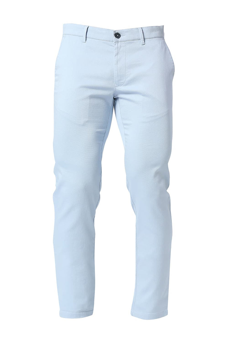 BASICS TAPERED FIT COTTON STRETCH TROUSERS