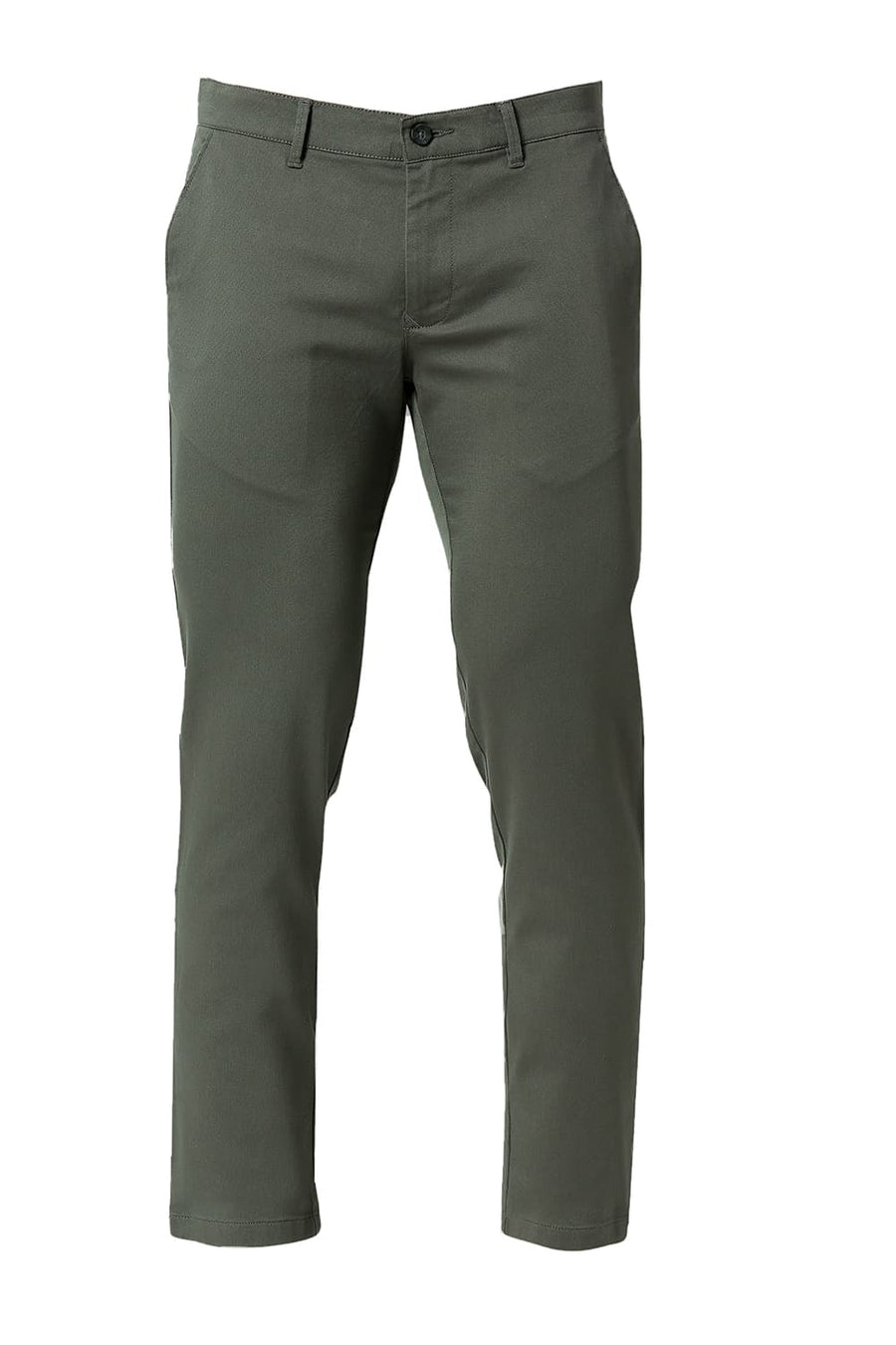 BASICS TAPERED FIT GRIFFIN GREY COTTON STRETCH TROUSERS