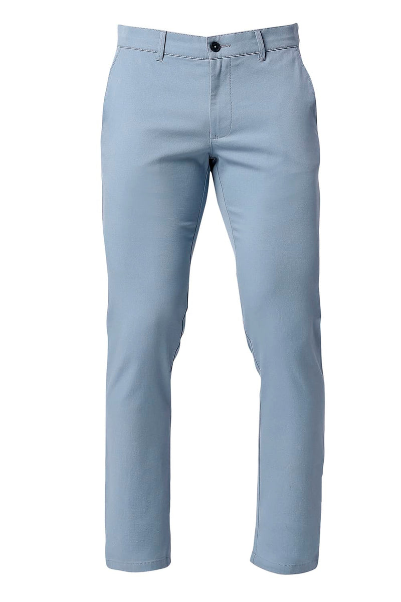 BASICS TAPERED FIT COTTON STRETCH TROUSERS